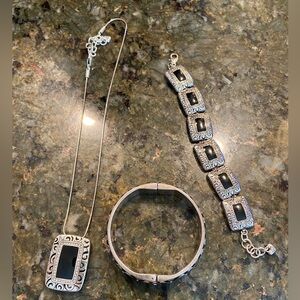 Silver and black Brighton jewelry set